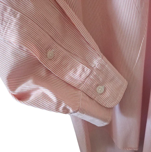 Ralph Lauren Men's Red Pinstripe Collared Yarmouth Cotton Pony Logo Shirt 17 - Picture 5 of 7